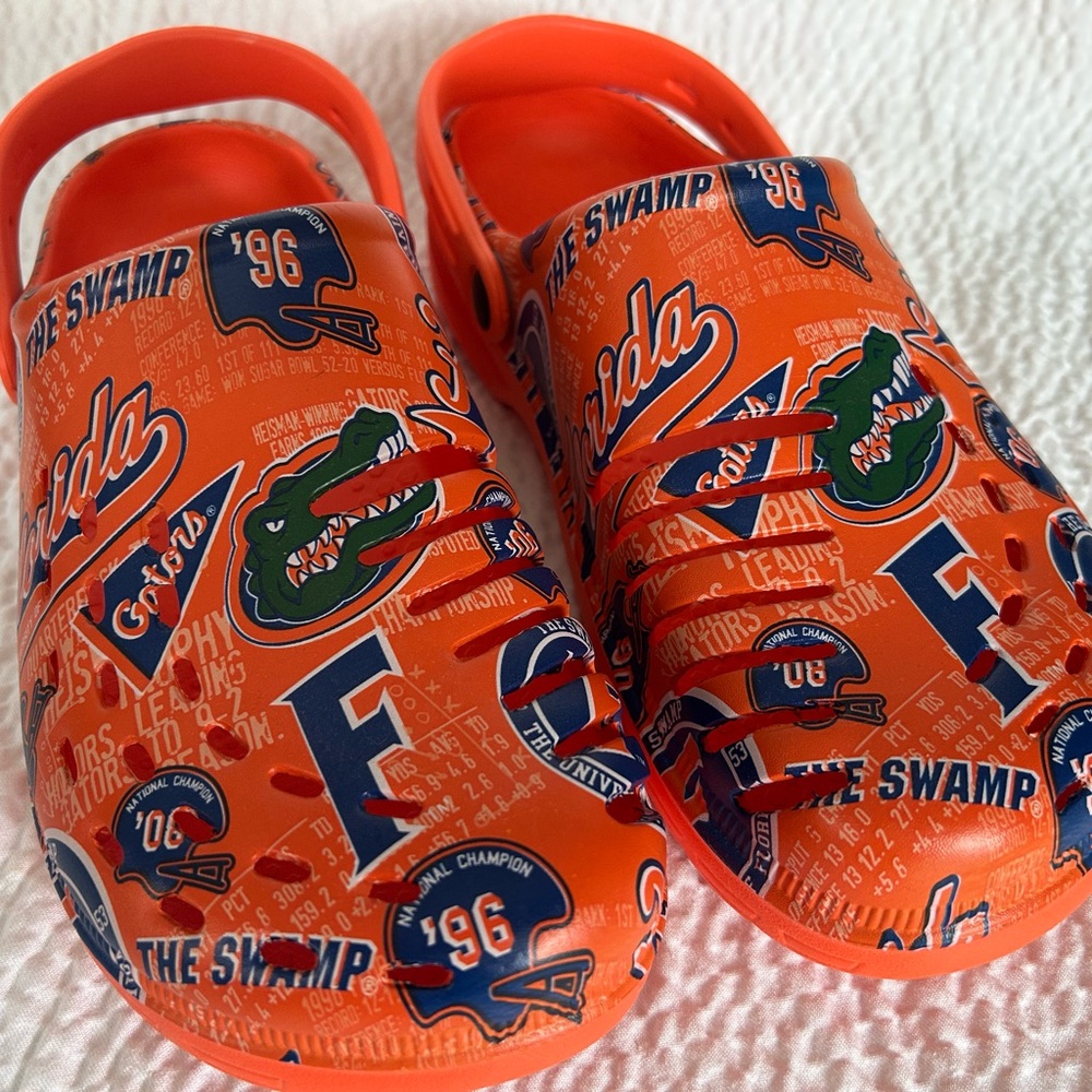 Orange Sandals with University of Florida Gators Design